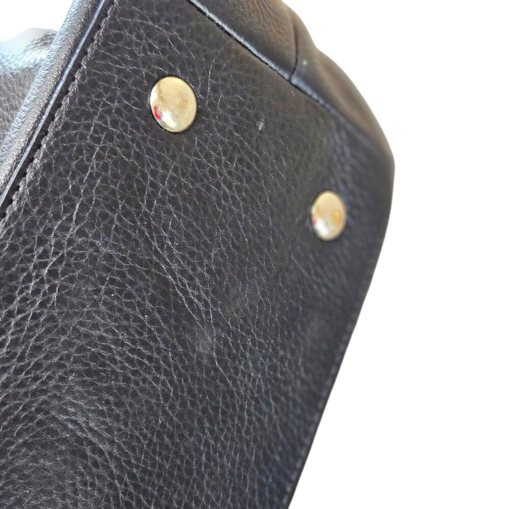 COACH Penelope Shoulder Bag Black Pebbled Leather F19264 Front Turn-Lock Tote - Picture 8 of 16
